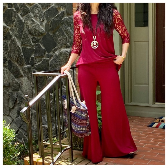 WINE FAVORITES FABULOUS WIDE LEG PANTS - Picture 11 of 15